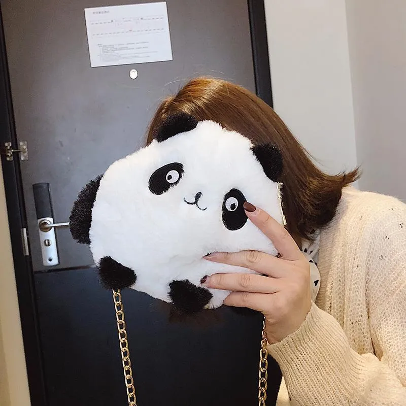 Christmas Gift The new lucky cat fur bag female 2020 trendy messenger bags plush cute small Bolsa cute gift winter Sac A Dos Mochila Mujer