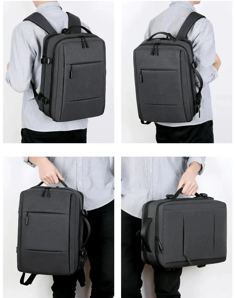 Classic Travel Backpack Men Business Backpack School Expandable USB Bag Large Capacity Laptop Waterproof Fashion Backpack