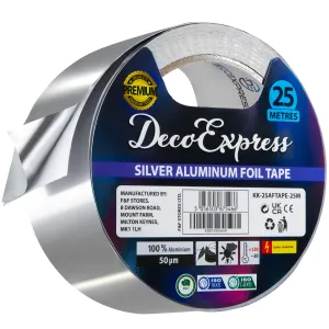 DECO EXPRESS Aluminium Adhesive Tape - Insulation Tape - 25 M, 1 Pcs