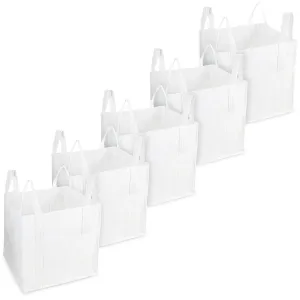 Deco Express Garden Waste Bags - Heavy Duty Bags - White 1T - 5 Pack