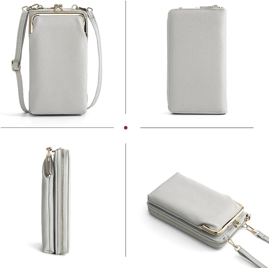 EASTNIGHTS Small Crossbody Phone Bag for Women Cell Phone Purse Wallet Kiss Lock Cute Shoulder Bag with Credit Card Slots