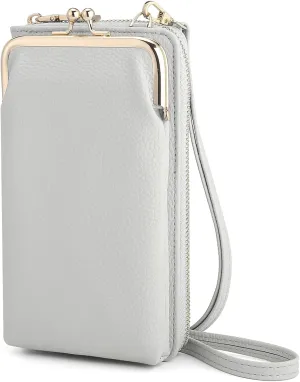 EASTNIGHTS Small Crossbody Phone Bag for Women Cell Phone Purse Wallet Kiss Lock Cute Shoulder Bag with Credit Card Slots