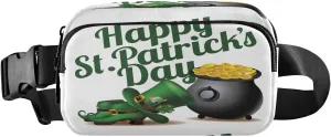 Fanny Packs for Women Men Happy St Patrick's Day Belt Bag Waterproof Fashion Waist Pack with Adjustable Strap Gold Coin Waist Bag Hip Bumbags for Running Workout Travel Hiking Cycling