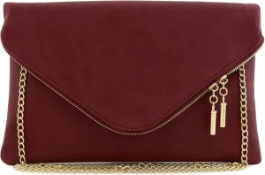 FashionPuzzle Oversized Envelope Clutch Evening Bag with Chain Strap