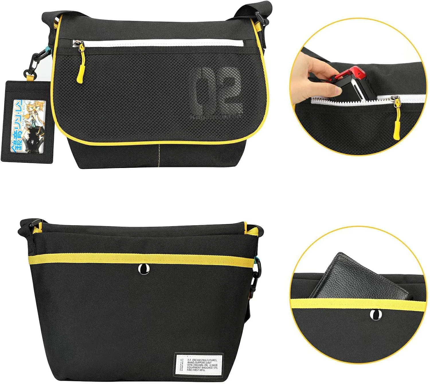 FIREFIRST Crossbody Shoulder Messenger Bag for Hatsune Miku & Kagamine Rin/Len for Men Women