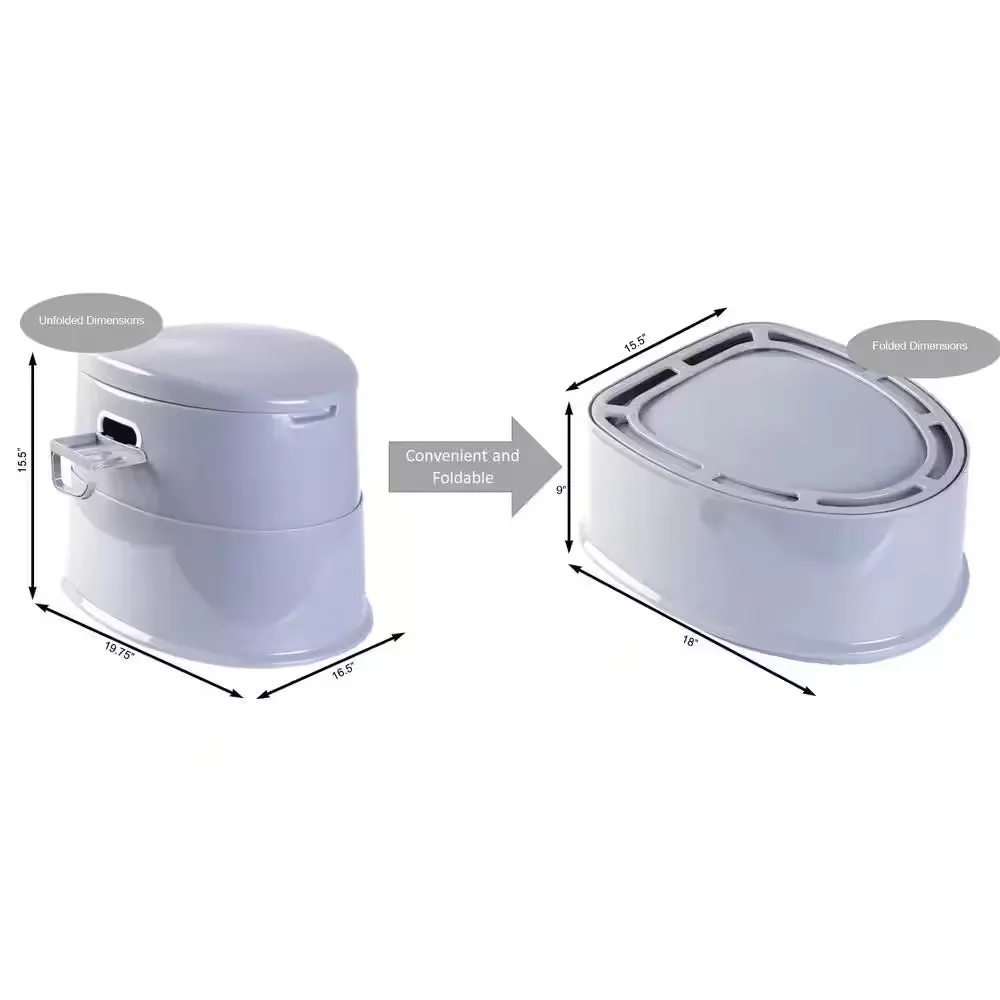 Folding Portable Travel Non-Electric Waterless Toilet for Camping and Hiking
