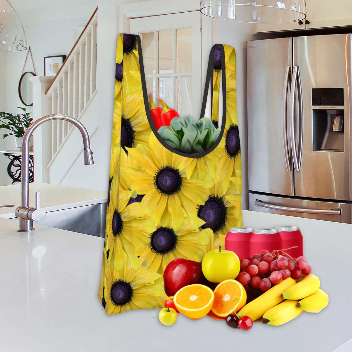 Folding Shopping Bag (Polyester with storage pouch) Rudbeckia 1