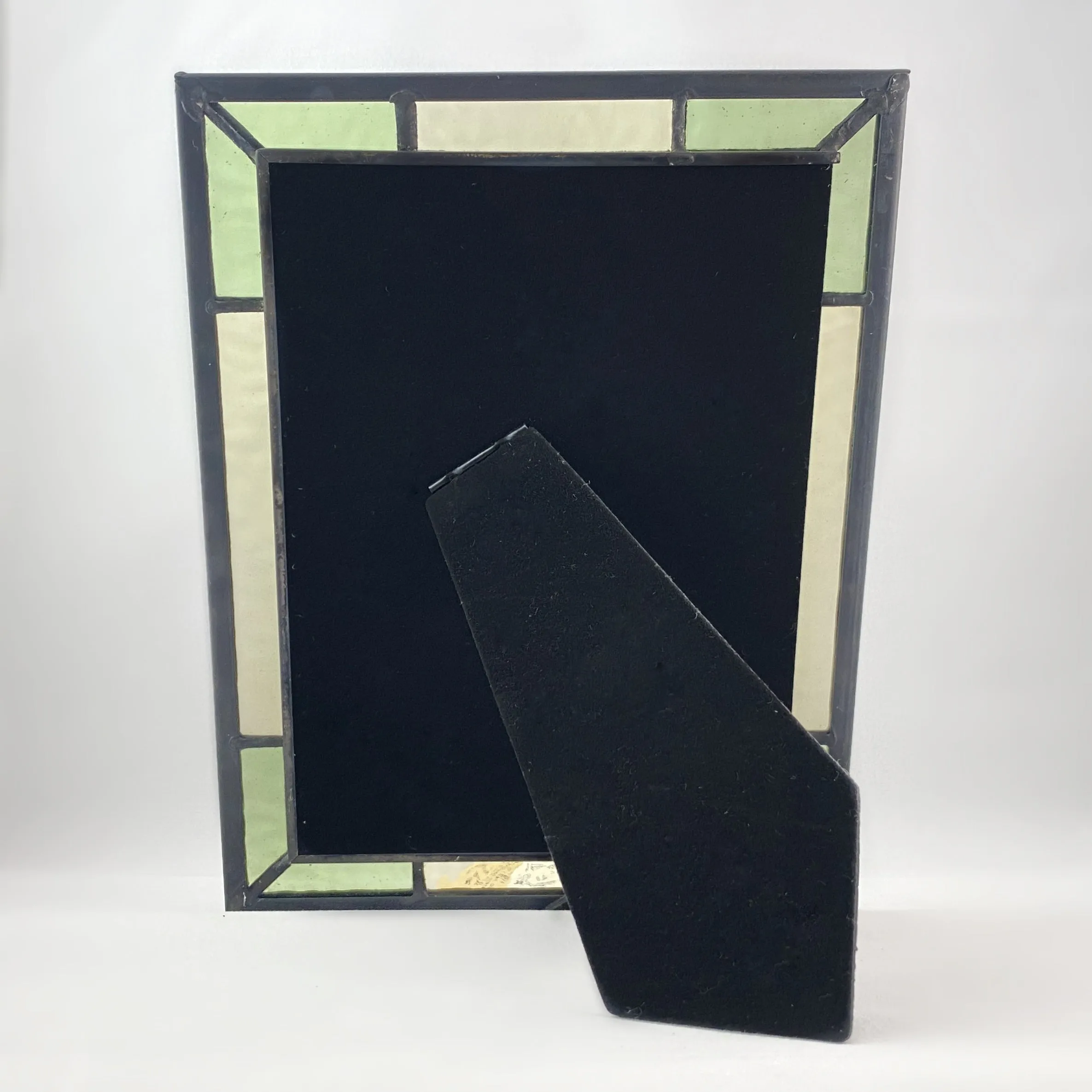 Glass Easel Back 5x7 Picture Frame - Antique Yellow and Salem Green