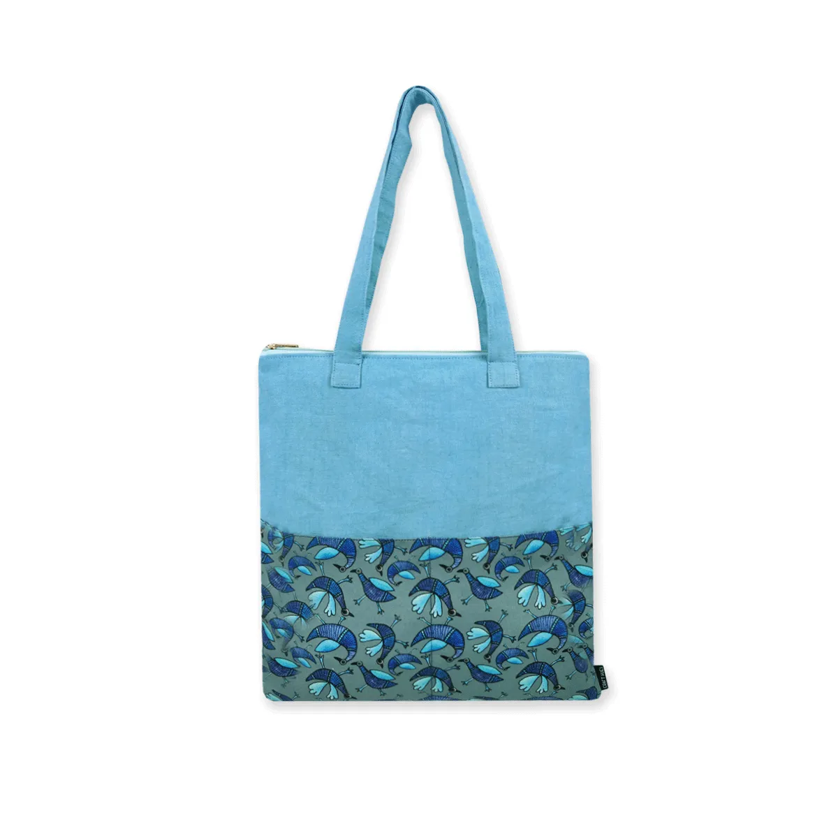 Gond Tote Bag- Blue Bird