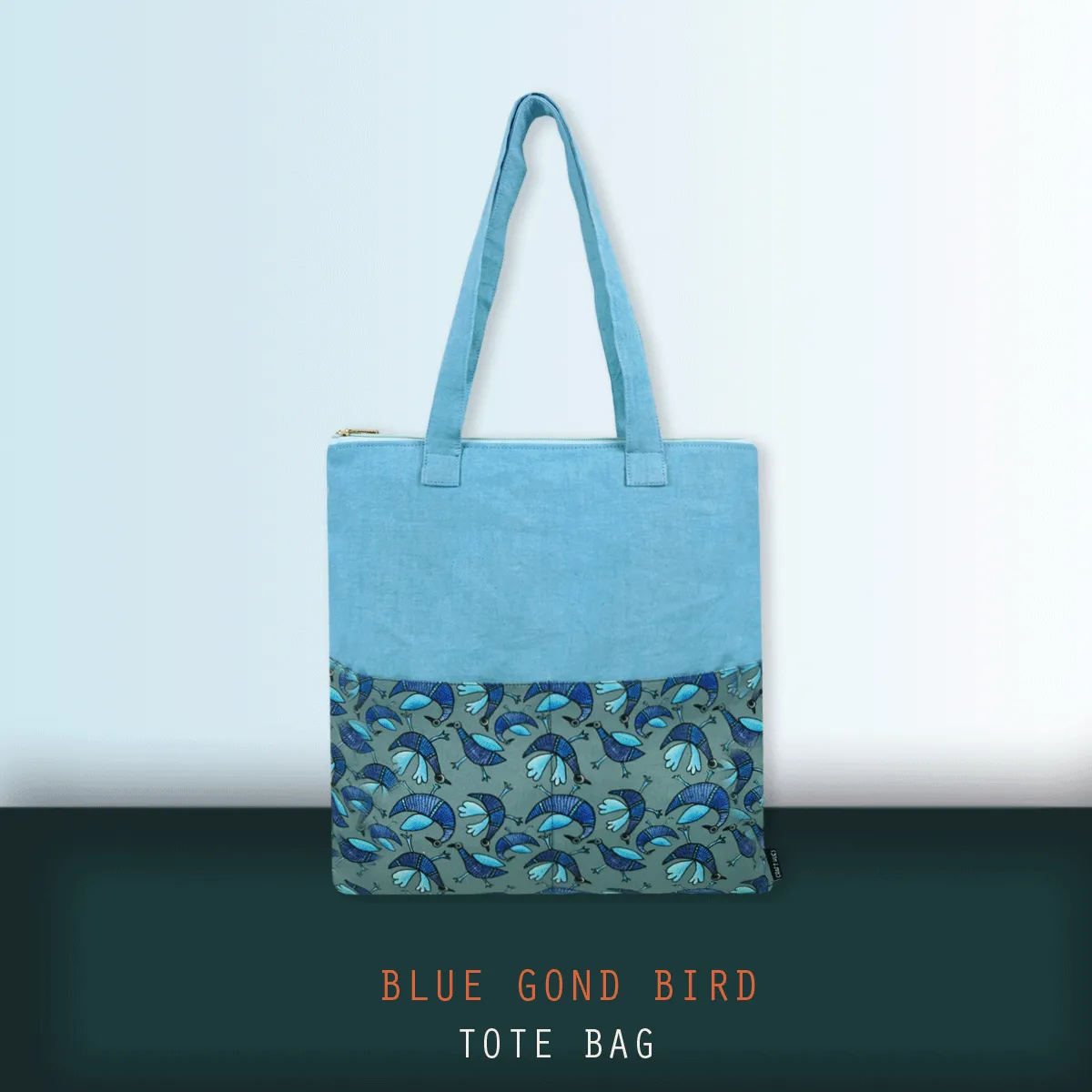 Gond Tote Bag- Blue Bird