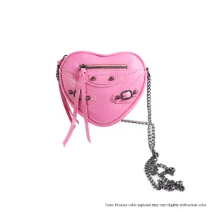 H-HEARTY HEART SHAPE CROSSBODY BAG - PINK