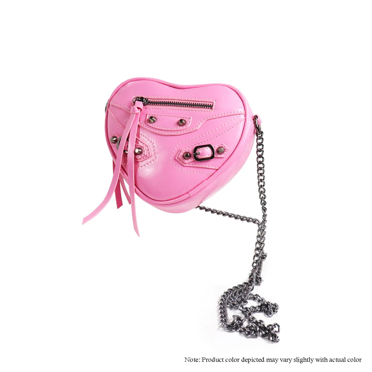 H-HEARTY HEART SHAPE CROSSBODY BAG - PINK