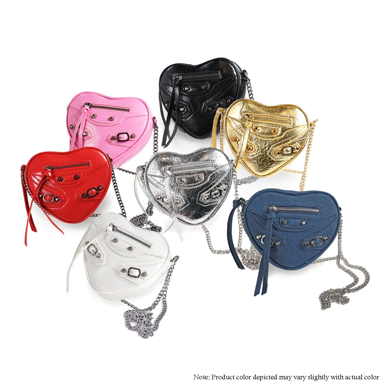 H-HEARTY HEART SHAPE CROSSBODY BAG - PINK