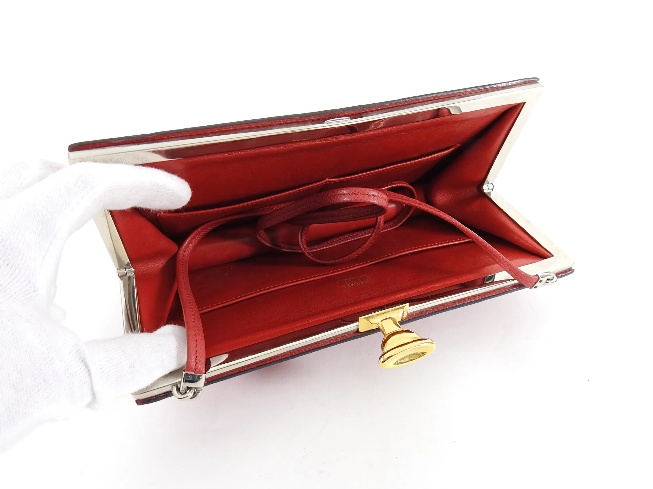 Hermes Vintage 1990 Sac a Malice Red Yellow Trumpet Silhouette Bag