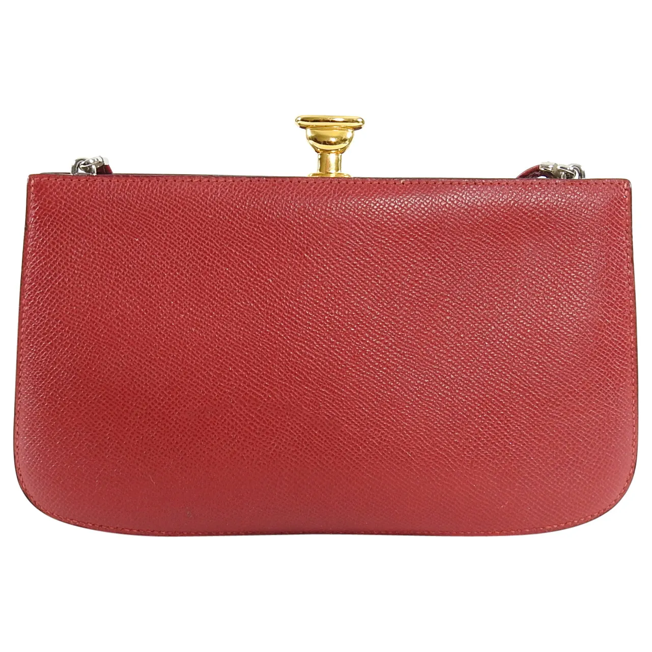 Hermes Vintage 1990 Sac a Malice Red Yellow Trumpet Silhouette Bag
