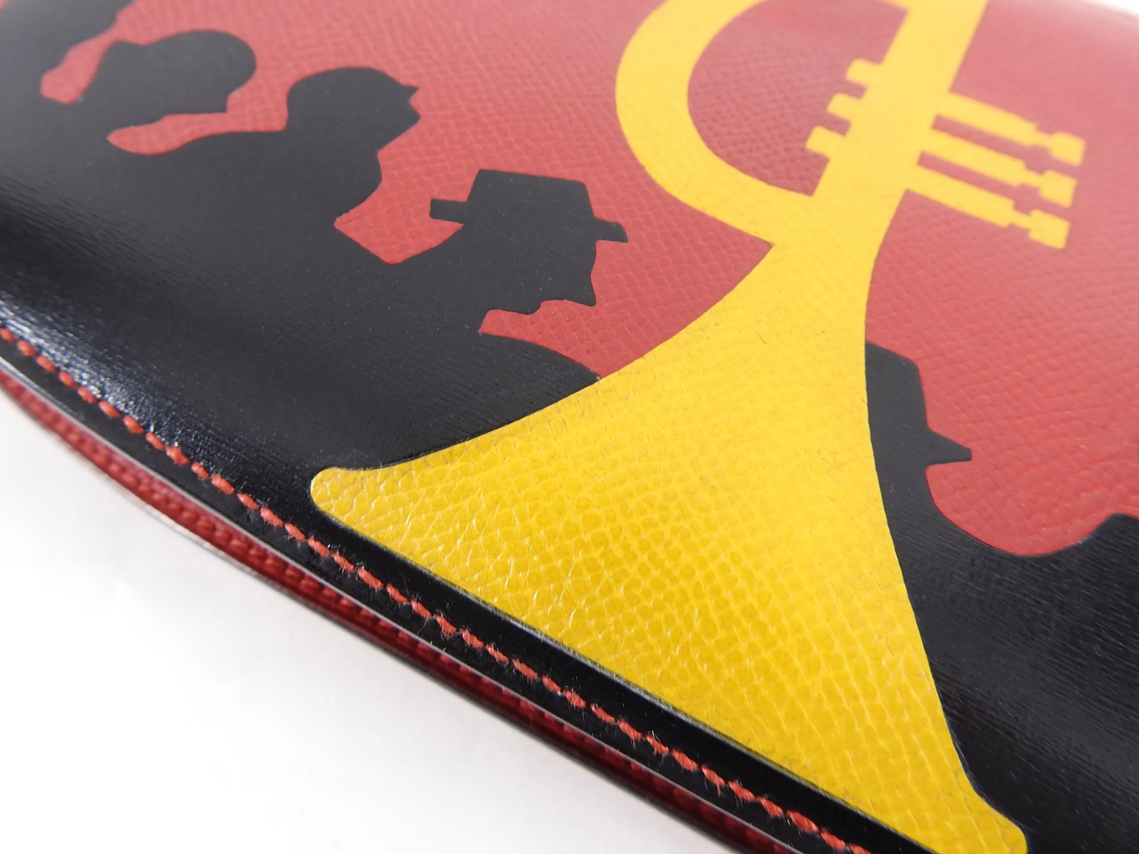 Hermes Vintage 1990 Sac a Malice Red Yellow Trumpet Silhouette Bag