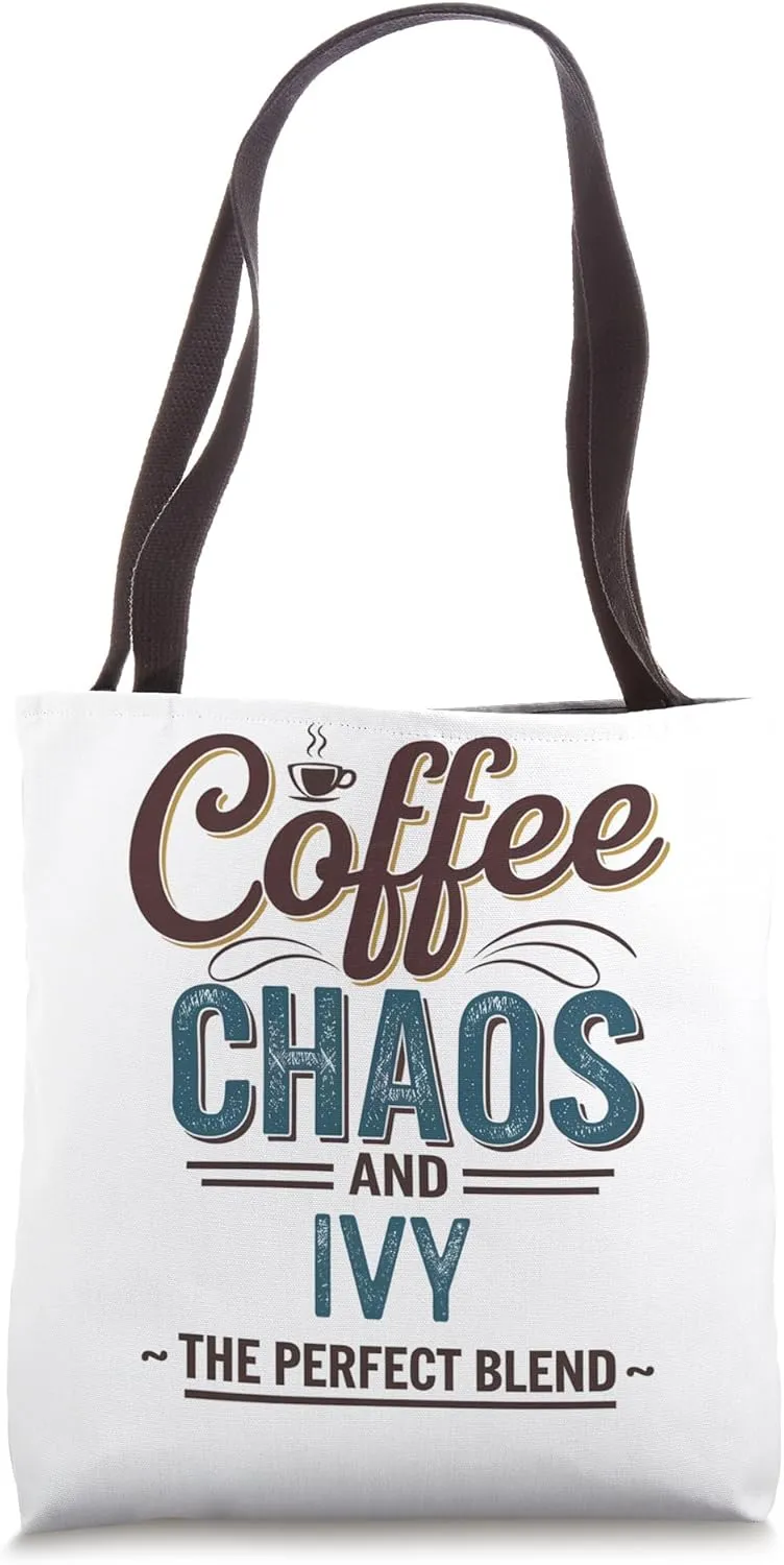 Ivy Personalized Cute Coffee Girls Ivy Name Tote Bag