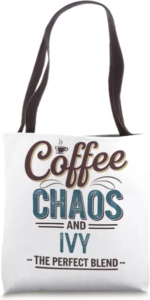 Ivy Personalized Cute Coffee Girls Ivy Name Tote Bag
