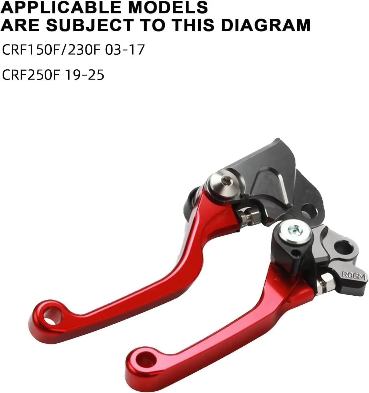 JFG RACING Dirt Bike Foldable Clutch Brake Levers,CNC Breakaway Levers for CRF250F 2019-2025/CRF150F CRF230F 2003-2017 - Red