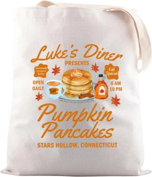 JNIAP TV Show Merch Lukes Dinner Pumpkin Pancakes Tote Bag Fall Autumn Lovers Gift