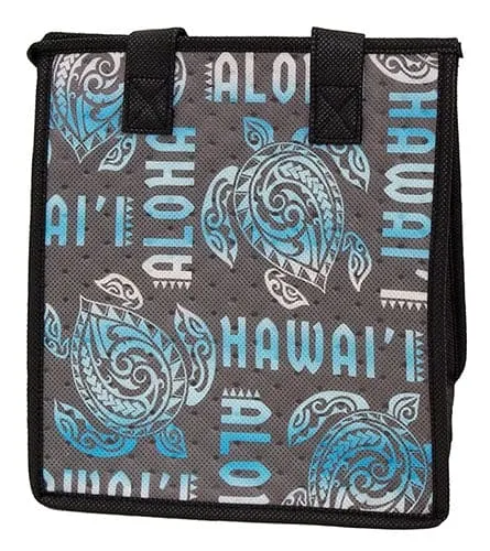 Kapono Grey Petite Hawaiian Insulated Hot/Cold Reusable Bag
