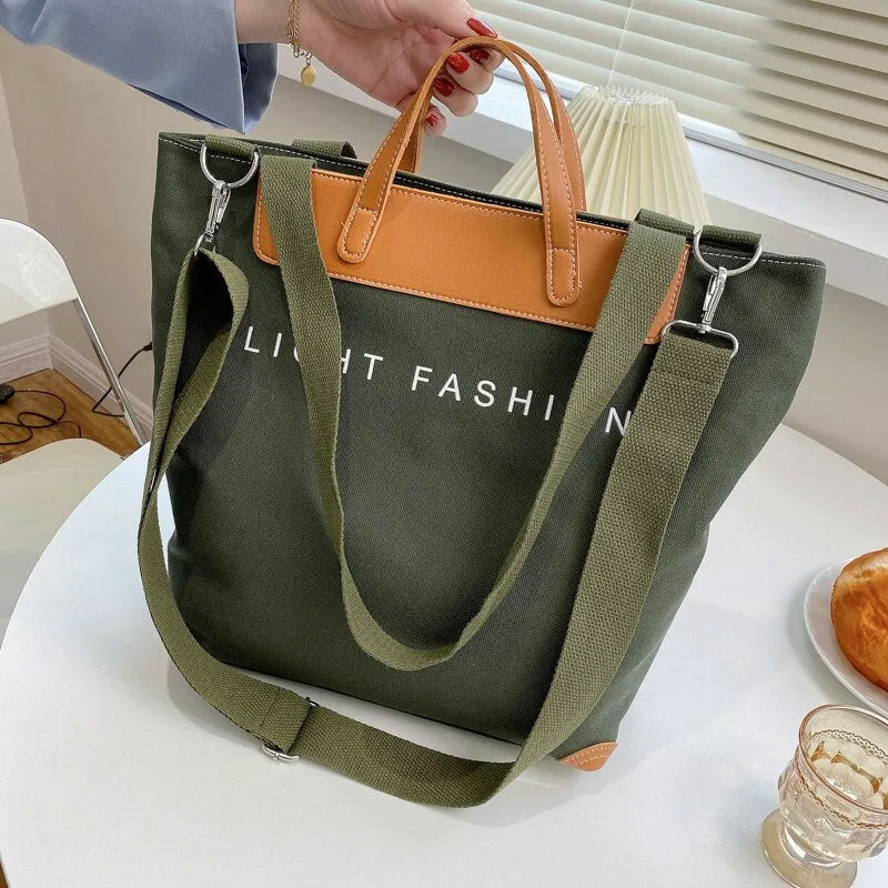khaki handbag for women 2021 new luxury handbags canvas tote bag purses crossbody shoulder baguette bag Shopping bucket bags