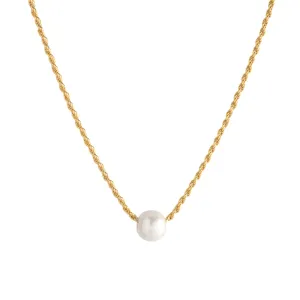 Large Floating Pearl on Rope Chain