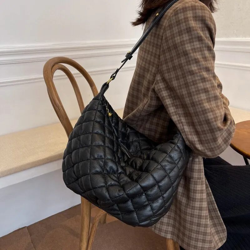 Large Quilted Retro Designer Black High Capacity Bag Handbags Women's Bag 2021 New Style Fashion Simple Shoulder Tote Bag