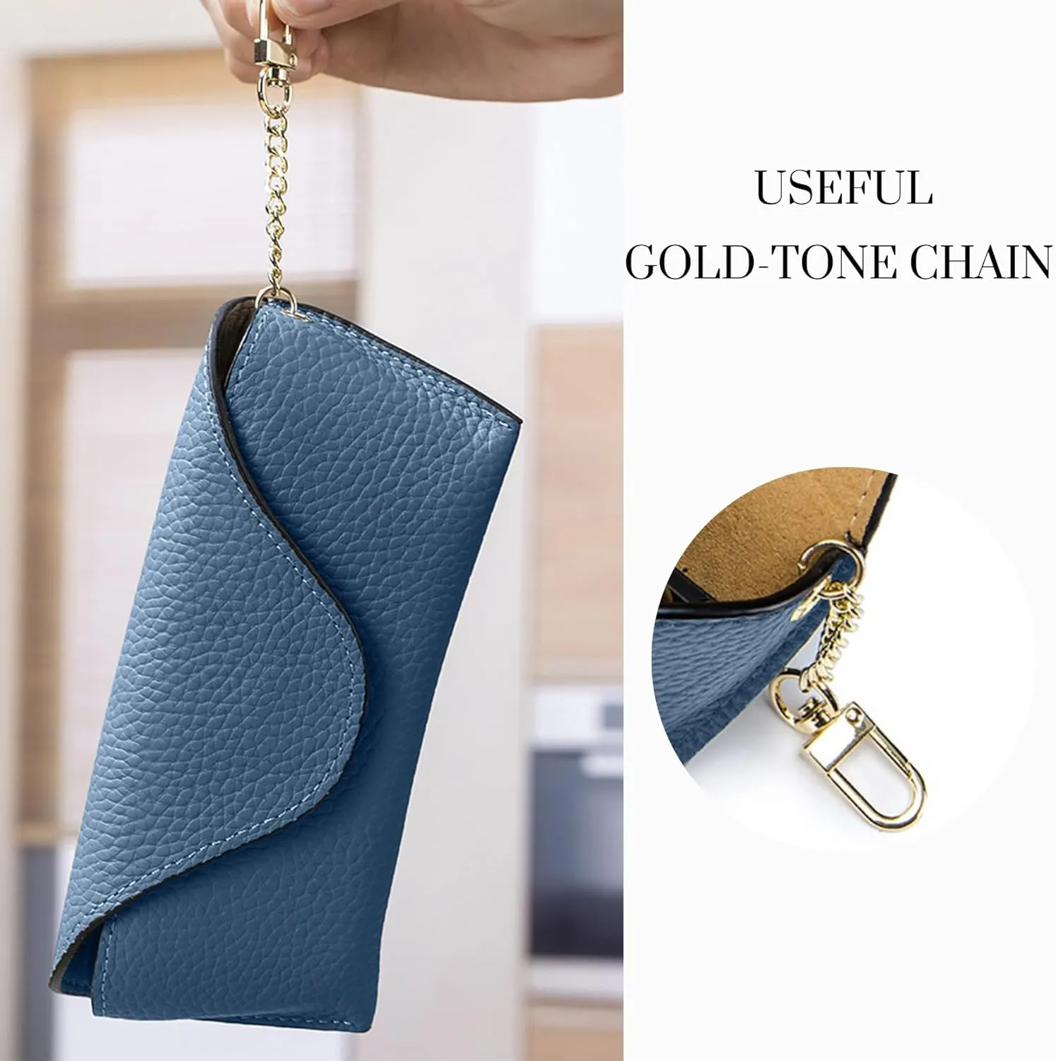 Leather Sunglasses Case, Portable Soft Travel Sun Glasses Case with Hanging Hook, Eye Glasses Storage Shell Pouch