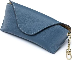 Leather Sunglasses Case, Portable Soft Travel Sun Glasses Case with Hanging Hook, Eye Glasses Storage Shell Pouch