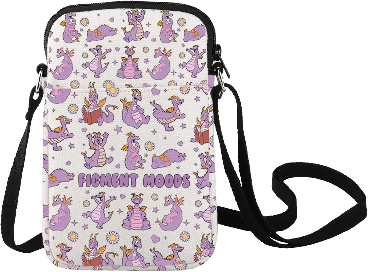 LEVLO Dragon Figment Crossbody Bag Figment Fans Gift Purple Dragon Figment Moods Shoulder Bag Figment Merchandise