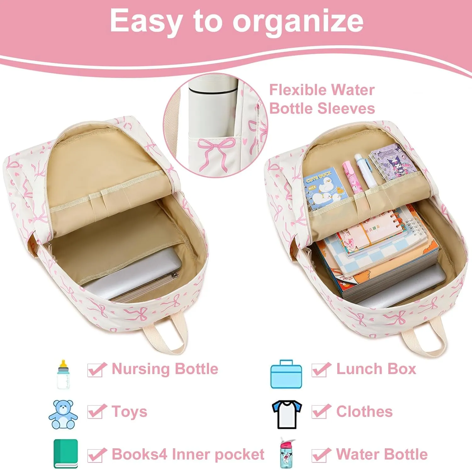 LOIDOU Backpack for Teen Girls Middle-School Primary Elementary Bookbags 17inch Kids Backpack Women laptop Backpack Lightweight Casual Daypack