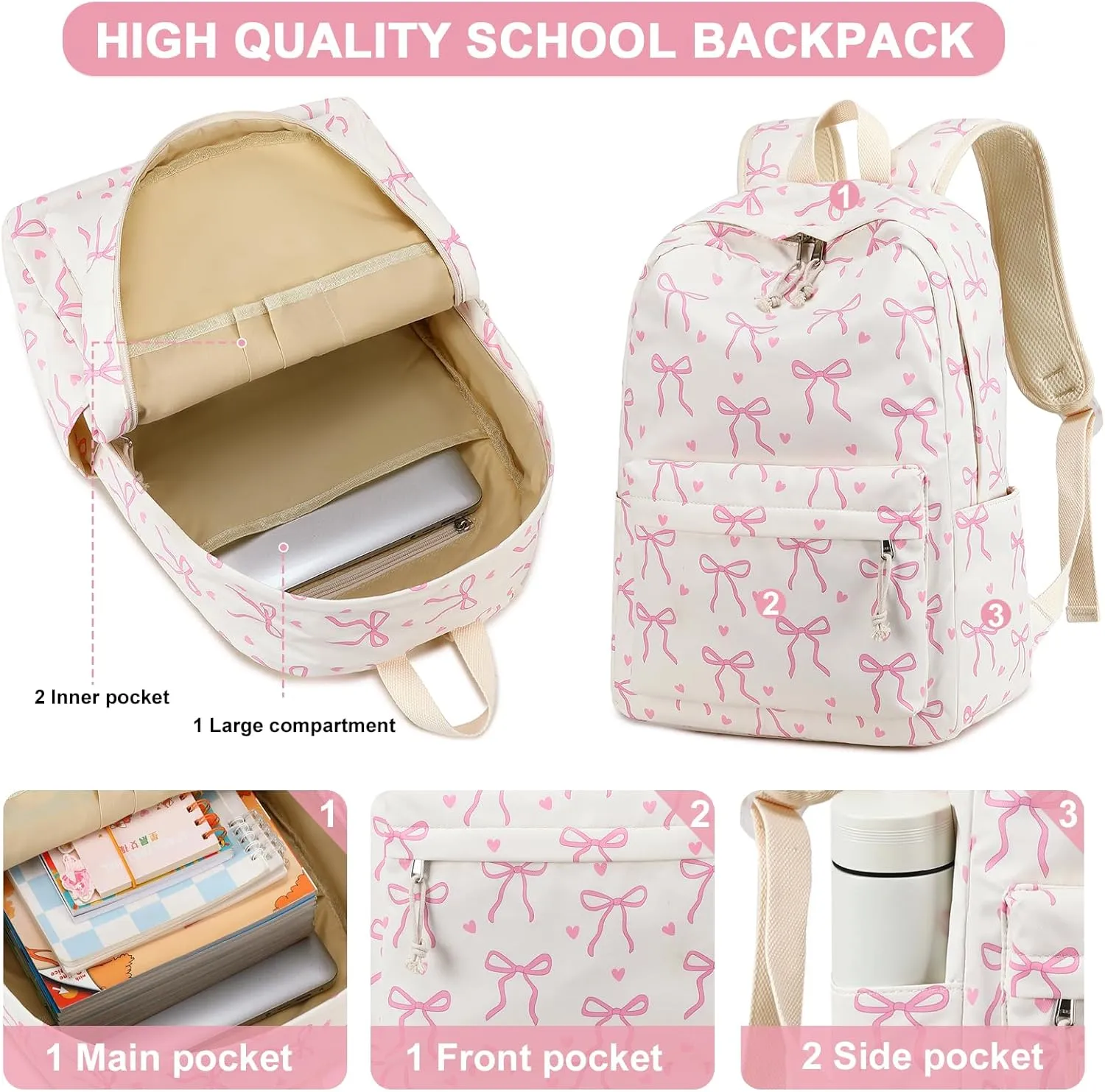 LOIDOU Backpack for Teen Girls Middle-School Primary Elementary Bookbags 17inch Kids Backpack Women laptop Backpack Lightweight Casual Daypack