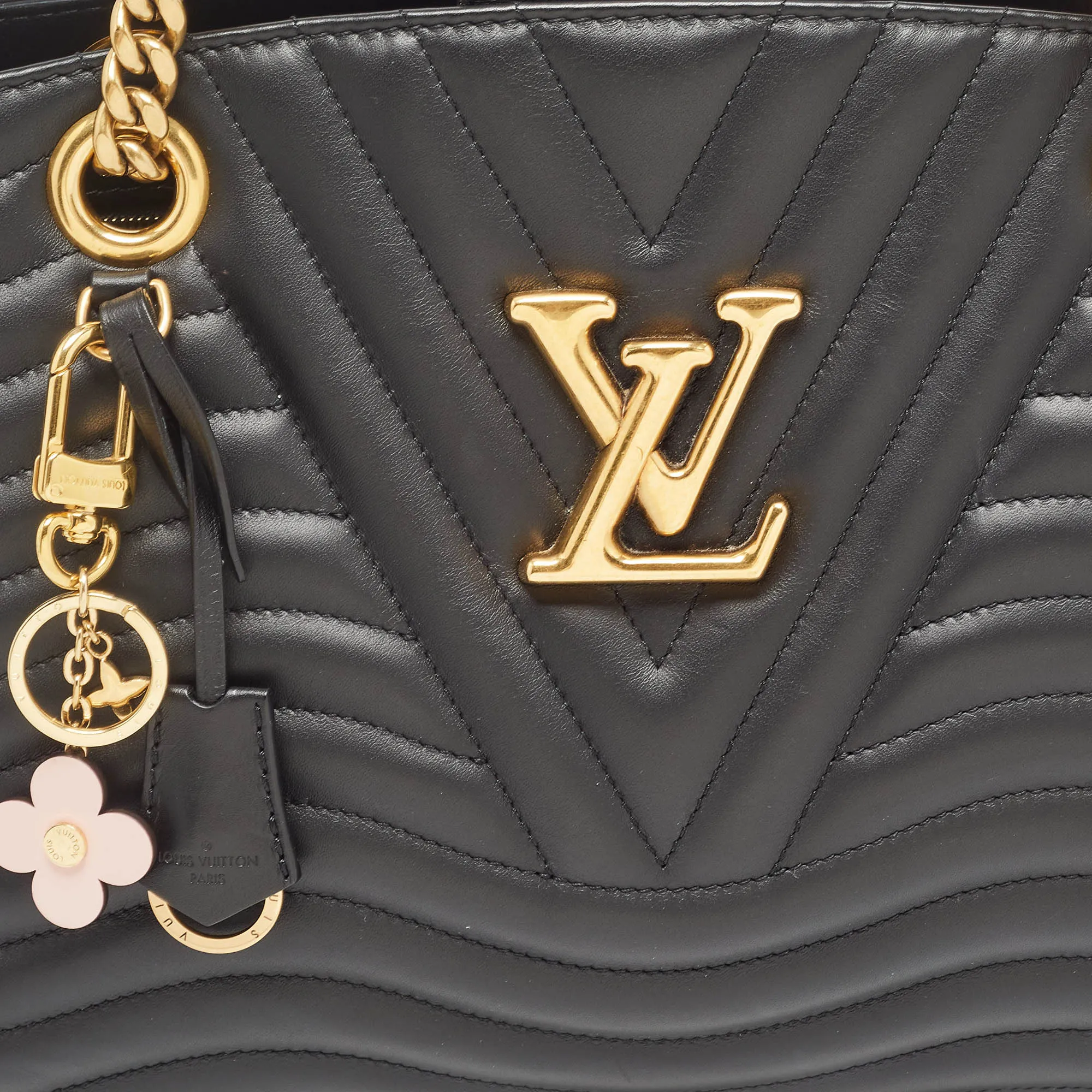 Louis Vuitton Black Quilted Leather New Wave Bag