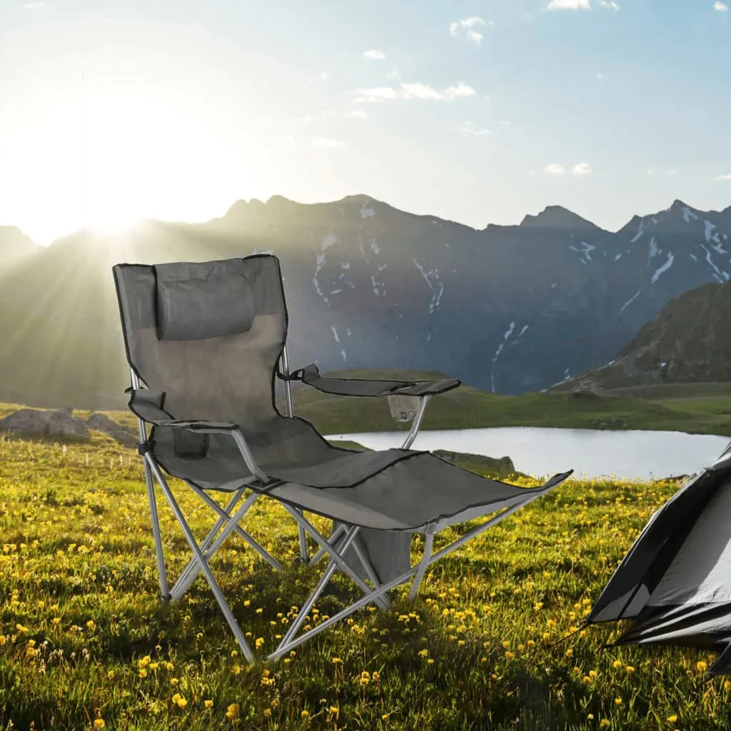 Luxury Camping Chair with Foot Rest Anthracite