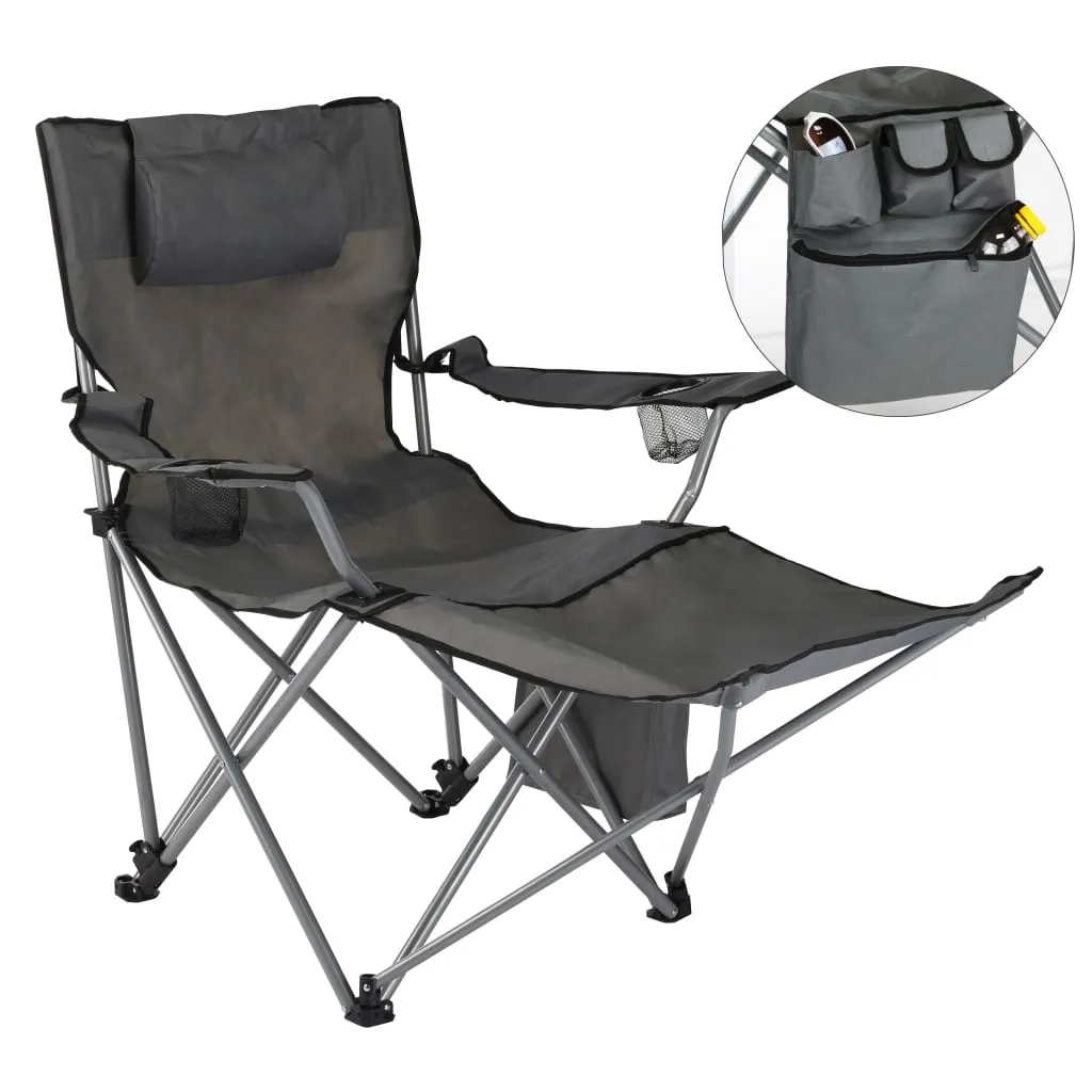Luxury Camping Chair with Foot Rest Anthracite