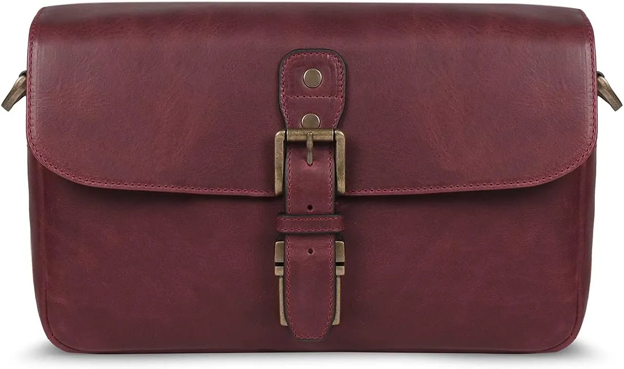 MegaGear Torres Genuine Leather Camera Messenger Bag for Mirrorless, Instant and DSLR Cameras