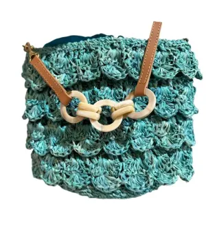 MICHELLE RUFFLED WOVEN BAG