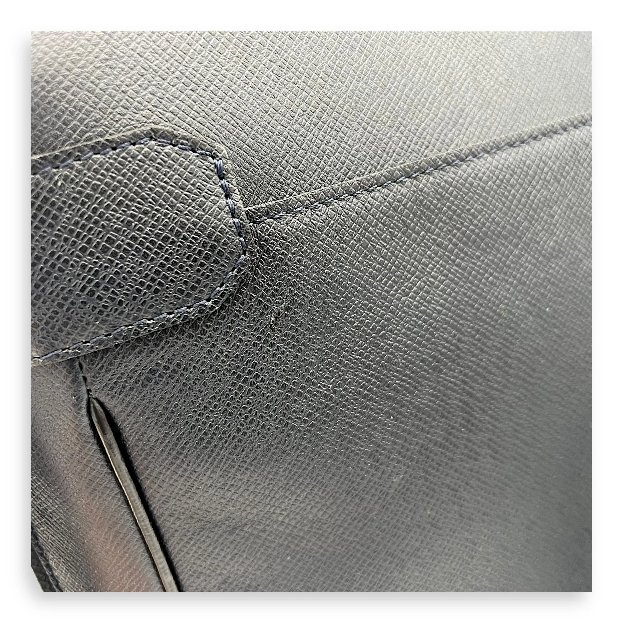 Milo Blue Messenger in Taiga Leather, Silver hardware