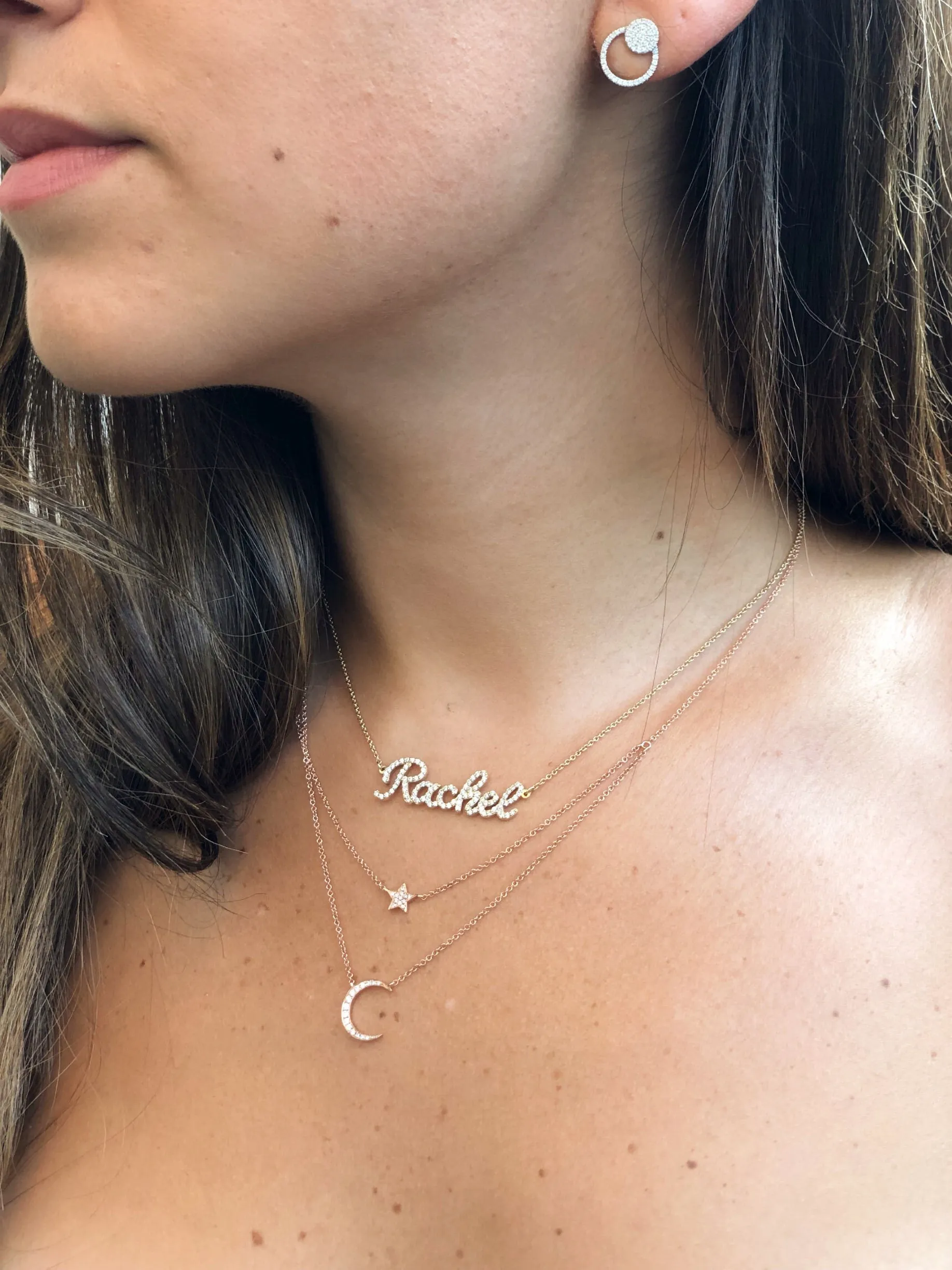 Mini Double Chain Star Moon Necklace