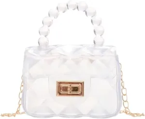 Mini Jelly Purse, Girls Mini Bag Children Small Crossbody Purse Kid with Gold Chain