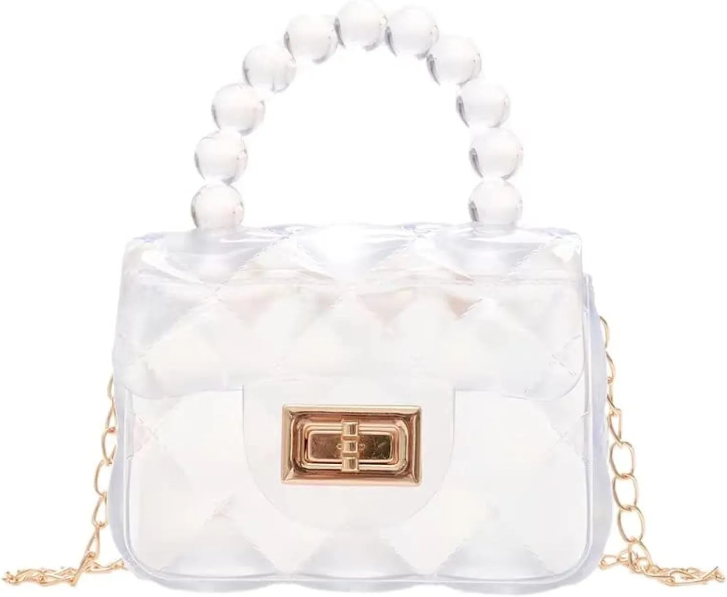 Mini Jelly Purse, Girls Mini Bag Children Small Crossbody Purse Kid with Gold Chain
