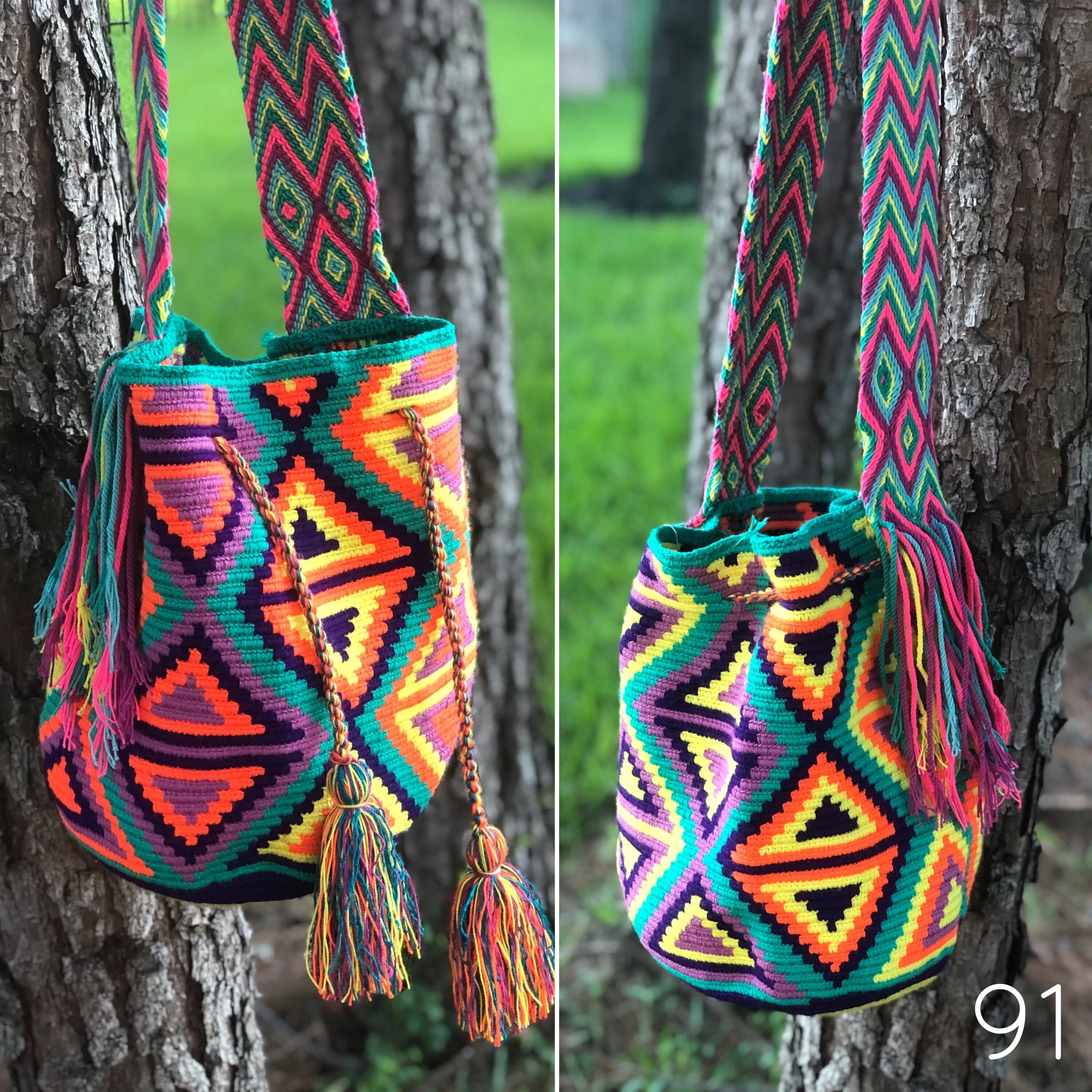 Neon Crochet Bags | Large