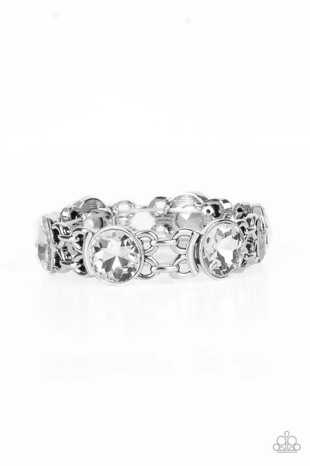 Paparazzi Bracelet ~ Devoted to Drama - White