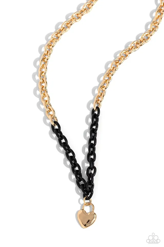 Paparazzi Necklace ~ Locked Down - Black