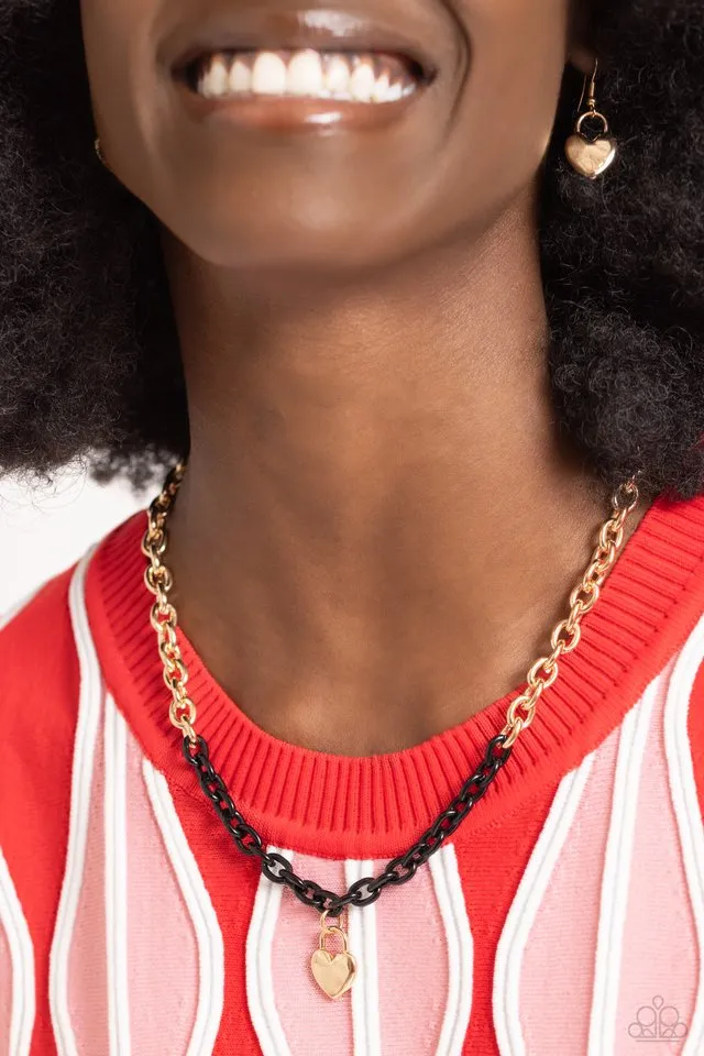 Paparazzi Necklace ~ Locked Down - Black