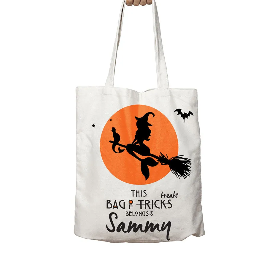 Personalised Halloween Tote Bag This Bag Of Treats Belongs To