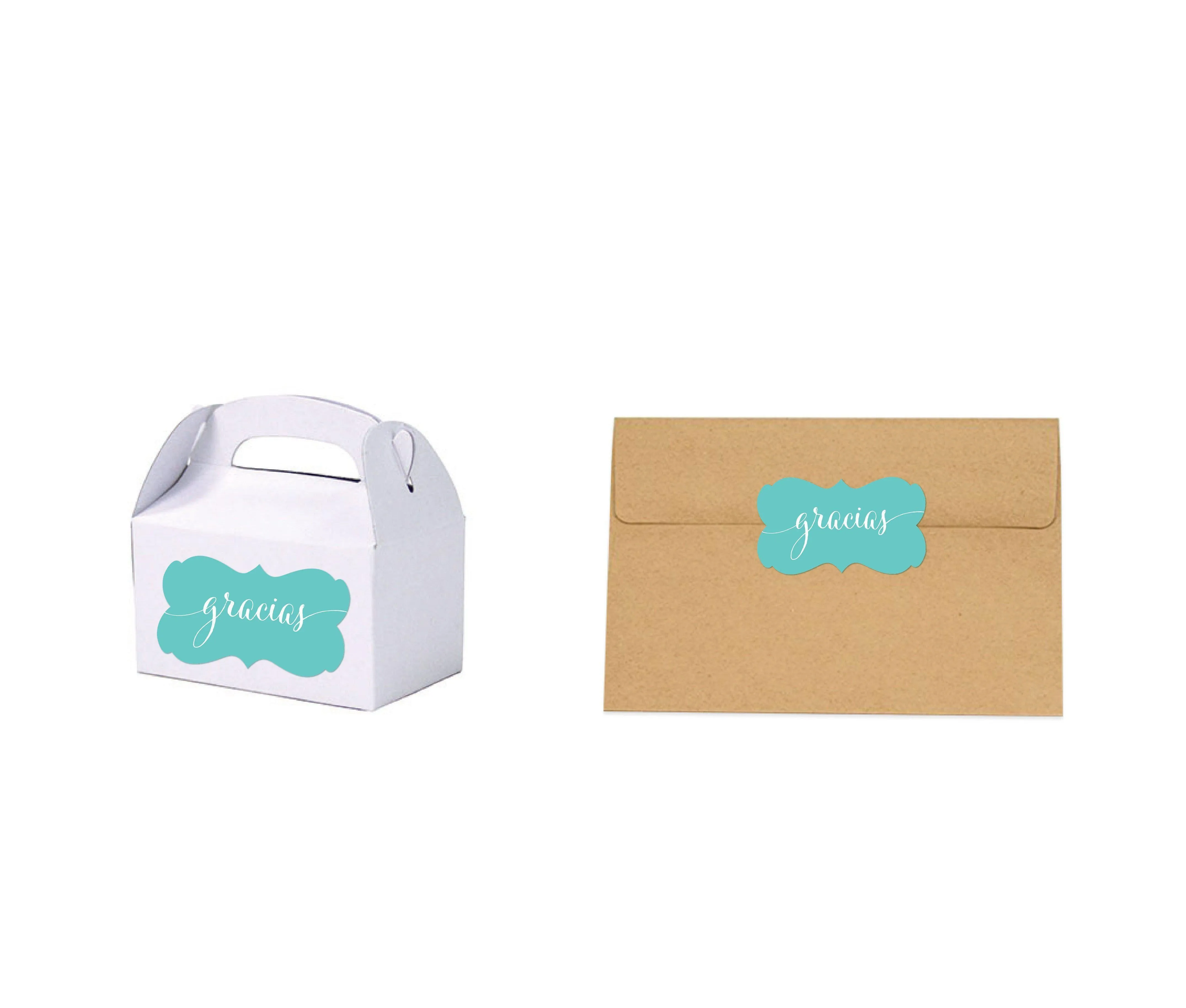 Personalized Gracias Fancy Frame Label Stickers