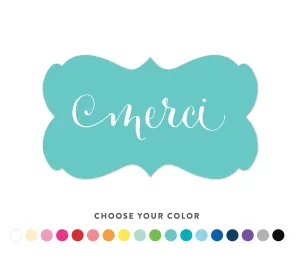 Personalized Merci Fancy Frame Label Stickers
