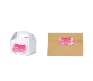 Pink Watercolor Wedding Fancy Frame Label Stickers